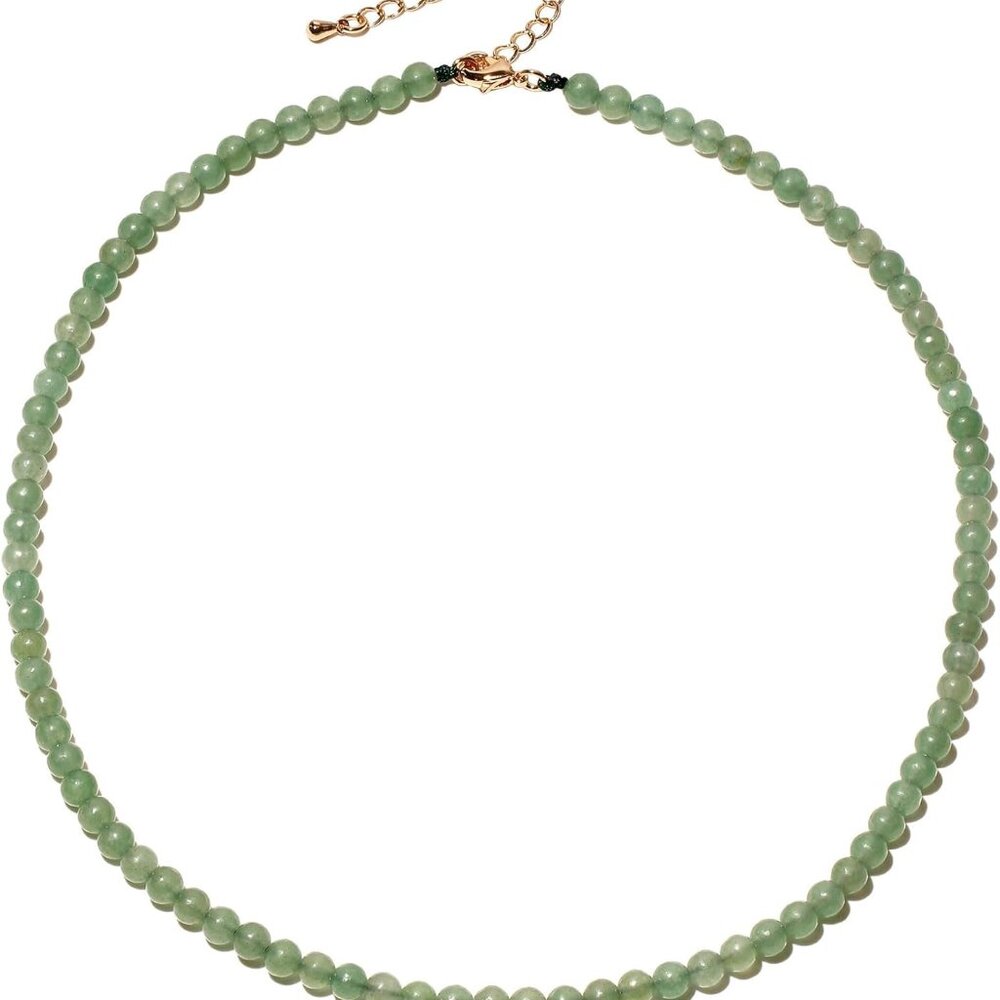 Simple Choker Necklace for Women Real Stone and Crystals Necklaces 4mm Beaded Ch